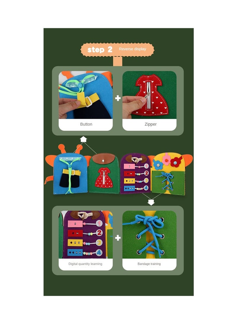 Sybil's Busy Books for Kids Montessori Preschool Activity Books for Toddlers and Kids 3-5 Years Children Educational Toys With Zipper Basic Skills Development Busy Board (Little Wanderers) - Image 4