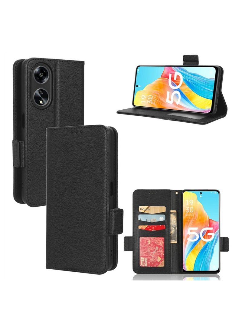 يوك غطاء حماية جلدي لهاتف اوبو A98 5G/F23 5G/A1 5G أسود  - Image 1