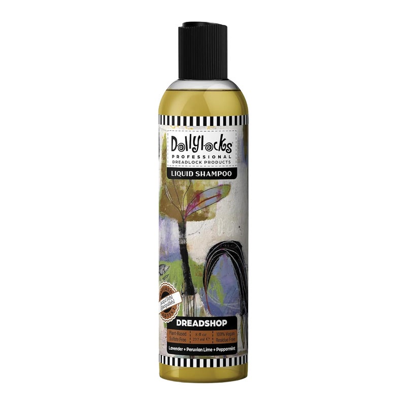 Dollylocks Liquid Shampoo â€“ Plant-Based, Residue-Free Loc Shampoo, pH-Balanced & Vegan (Dreadshop Scent, 8oz) - Image 1