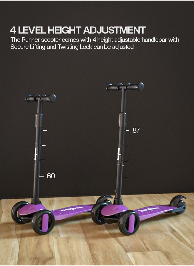 BAYBEE Baybee Alpha Skate Scooter for Kids 3 Wheel Kids Scooter with Foldable 4 Height Adjustable Handle Baby Scooter with LED PU Wheels Smart Kick Scooter for Children's 3 to 10 Years Boys Girls  - Image 4
