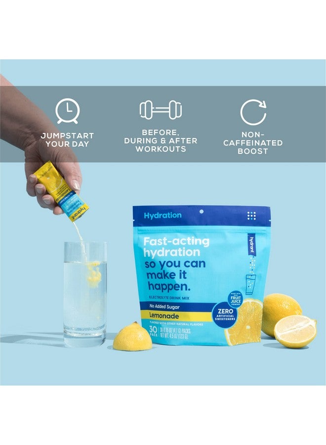 Hydrant Hydrate No Added Sugar, Individual Hydration Electrolye Powder Stick Packets with Zero Sugar and FSA & HSA Eligibility (Lemonade, 30 Count) - Image 4