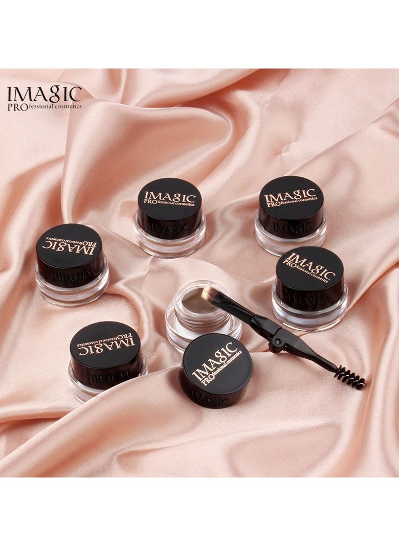 IMAGIC - IMAGIC 6-Color Eyebrow Gel Kit with 2-in-1 Brush | Waterproof, Long-Lasting Brow Gel for Perfectly Defined Brows (Dark Brown) - Image 1