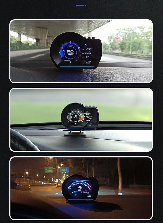 Car Hud Obd2 Display, Ap‑6 Car Heads Up Display GPS Smart Digital Speedometer Gauge Display LCD Dual System, Head Up Car Hud Device for Vehicles Cars, Cool Car Gadgets