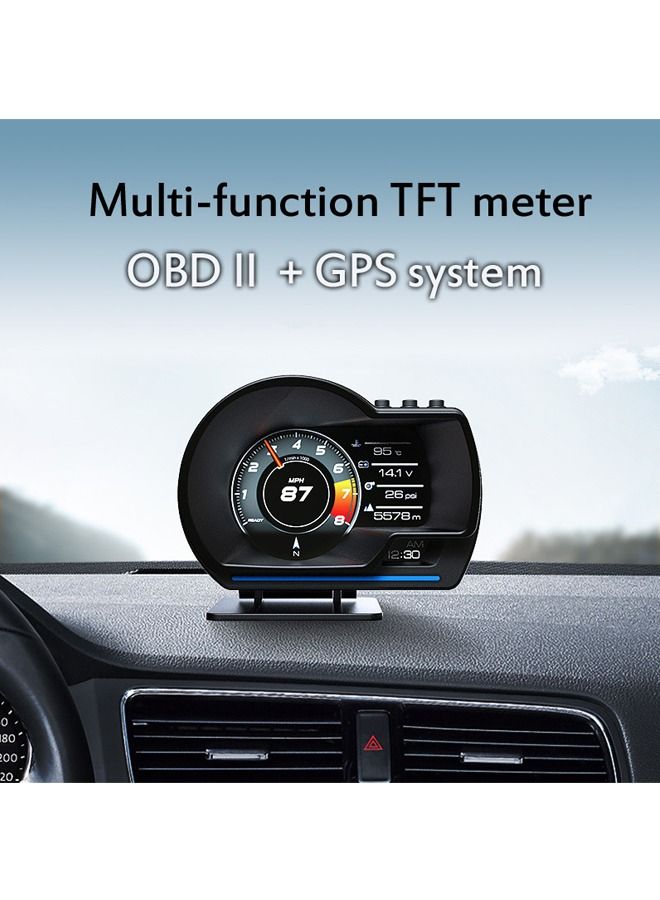 Car Hud Obd2 Display, Ap‑6 Car Heads Up Display GPS Smart Digital Speedometer Gauge Display LCD Dual System, Head Up Car Hud Device for Vehicles Cars, Cool Car Gadgets