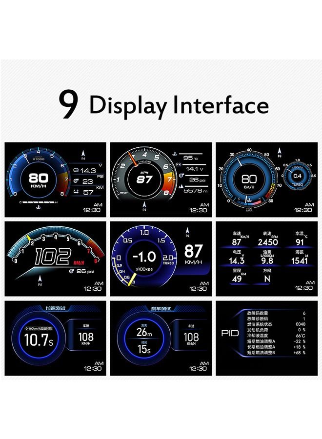 Car Hud Obd2 Display, Ap‑6 Car Heads Up Display GPS Smart Digital Speedometer Gauge Display LCD Dual System, Head Up Car Hud Device for Vehicles Cars, Cool Car Gadgets