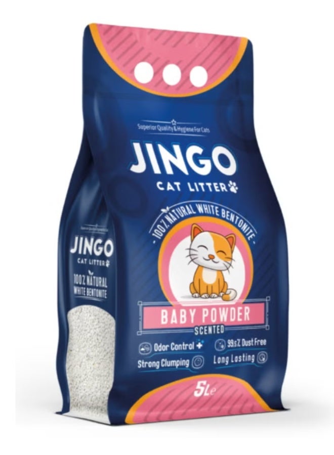 JINGO Cat Litter With Baby Powder Scent - Turkish Made