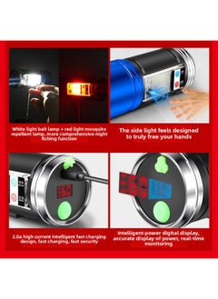 Generic Mosquito Repellent Night Fishing Lamp Blue Light Fishing Lamp Super Bright Xenon Strong Light Platform Fishing Equipment Purple Light High Power Hand X20-Color:♛♛♛ Large Bracket + Ground Bracket Package♛♛♛  - Image 1