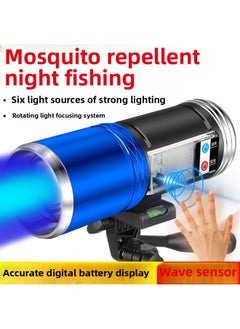 Generic Mosquito Repellent Night Fishing Lamp Blue Light Fishing Lamp Super Bright Xenon Strong Light Platform Fishing Equipment Purple Light High Power Hand X20-Color:♛♛♛ Large Bracket + Ground Bracket Package♛♛♛  - Image 2