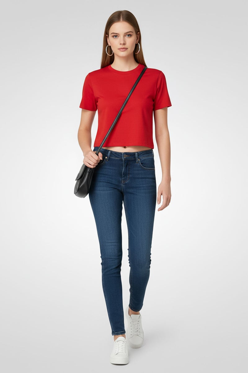 ASOS Women Skinny Fit Washed Stretchable Jeans, Blue - Image 1