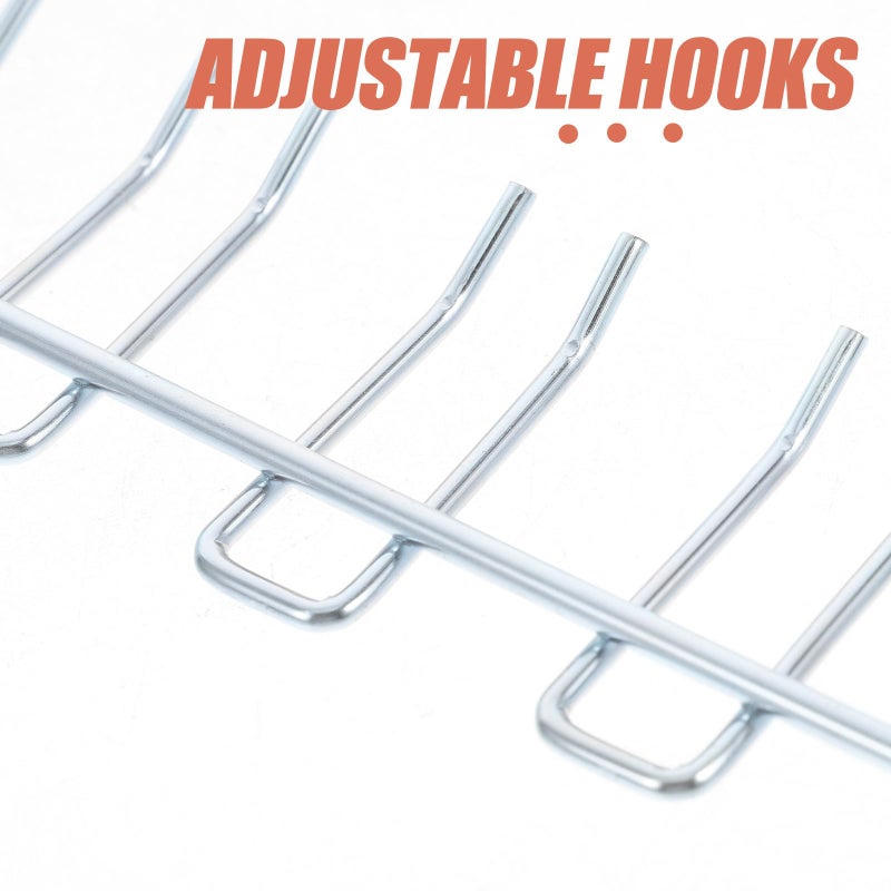 Heavy Duty Metal Pegboard Hooks 2 Pack Multi Prong Tool Organizer for Garage Workshop - Image 4