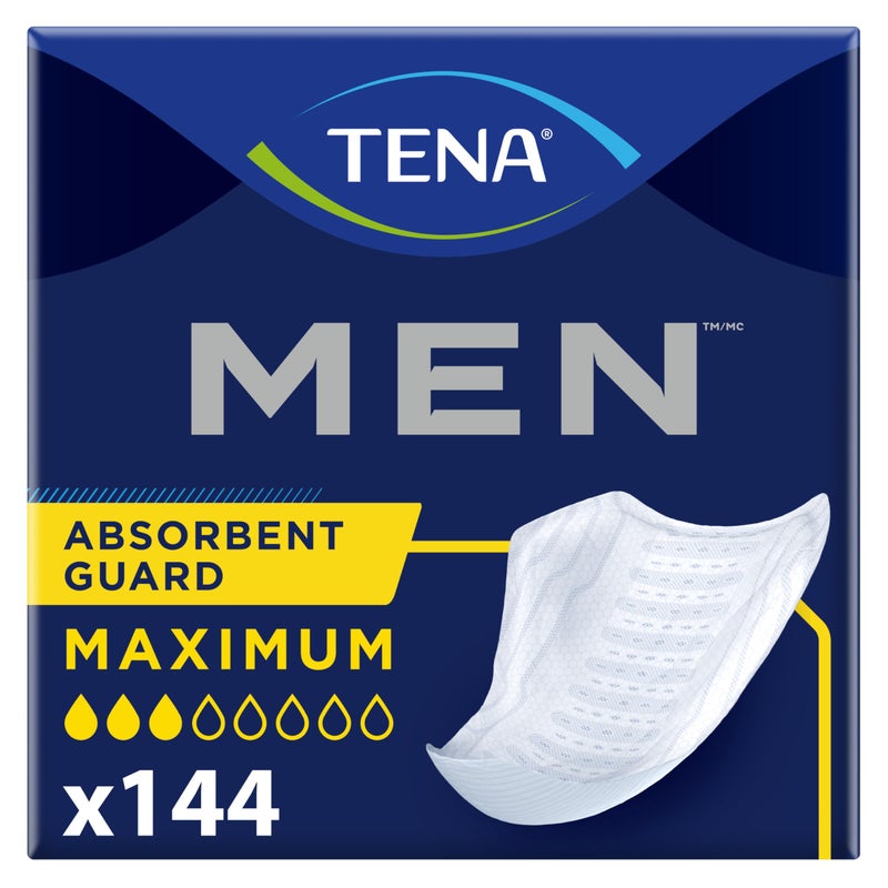 TENA Men Protective Incontinence Guards for Men, Maximum Absorbency, 144 Count - Image 1