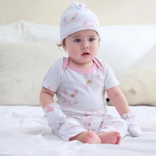 Ruliby Baby Girl Bodysuit and Pant Set Cotton Soft Newborn Clothes Outfits 0-3 month - Image 3
