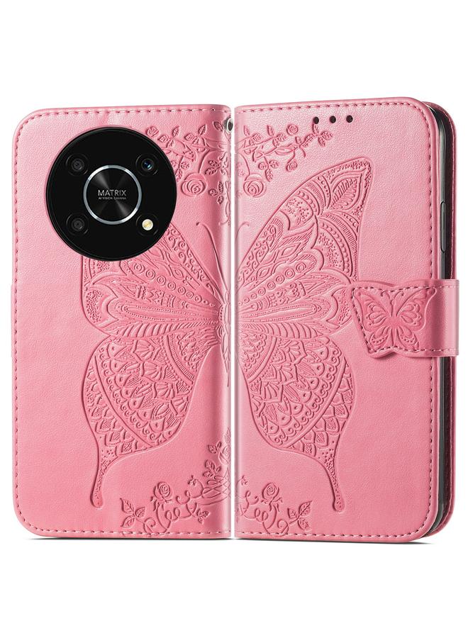 Zaboon Case For Huawei nova Y90 Butterfly Love Flower Embossed Horizontal Flip Leather Case with Bracket / Card Slot / Wallet / Lanyard - Image 2