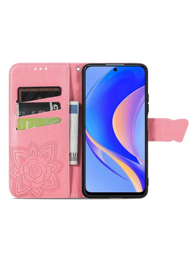 Zaboon Case For Huawei nova Y90 Butterfly Love Flower Embossed Horizontal Flip Leather Case with Bracket / Card Slot / Wallet / Lanyard - Image 3