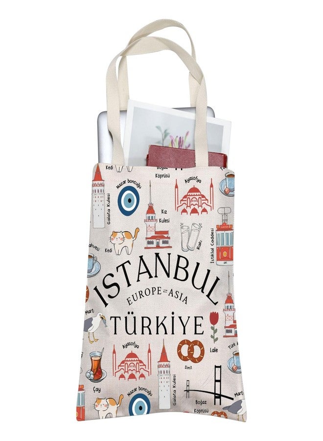 BLUPARK Istanbul Tote Bag Funny Istanbul Landmarks Gift Turkish Handle Bag Turkiye Gift Turkey Travel Bag Turkey Lover Gift, Istanbul Tote, Medium - Image 1
