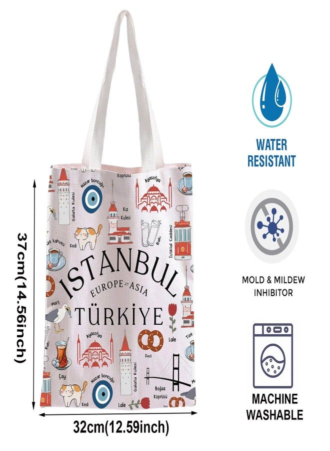 BLUPARK Istanbul Tote Bag Funny Istanbul Landmarks Gift Turkish Handle Bag Turkiye Gift Turkey Travel Bag Turkey Lover Gift, Istanbul Tote, Medium - Image 2