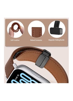 ماركة غير محددة حزام جلد PU لساعة Xiaomi Redmi Watch 5 Active، حزام ناعم قابل للتعديل من الجلد المغناطيسي متوافق مع Xiaomi Redmi Watch 5 Active - بني  - Image 1