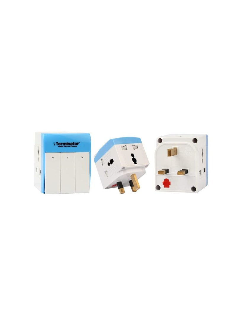 Terminator Terminator 3 Way Universal Multi Adapter With Long Switches 13A Plug  - Image 2