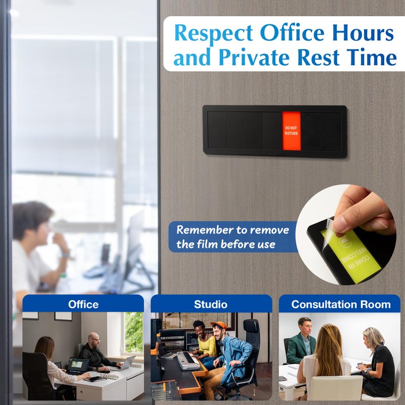 EliteSign Office Door Signs,7 Options-Do Not Disturb, Out of Office, In a Meeting, Working Remotely,Please Knock, Back Soon, Come in Welcome Privacy Door Signs Available and Away for Conference Room & Meeting - Image 4