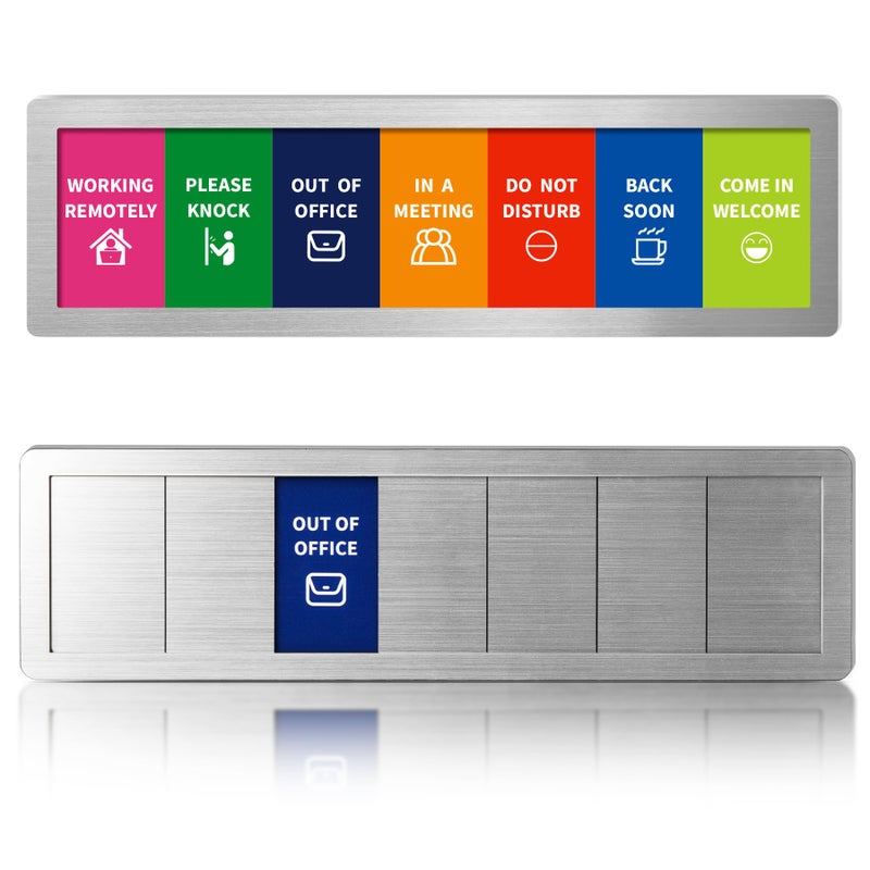 EliteSign Office Door Signs,7 Options-Do Not Disturb, Out of Office, In a Meeting, Working Remotely,Please Knock, Back Soon, Come in Welcome Privacy Door Signs Available and Away for Conference Room & Meeting - Image 1