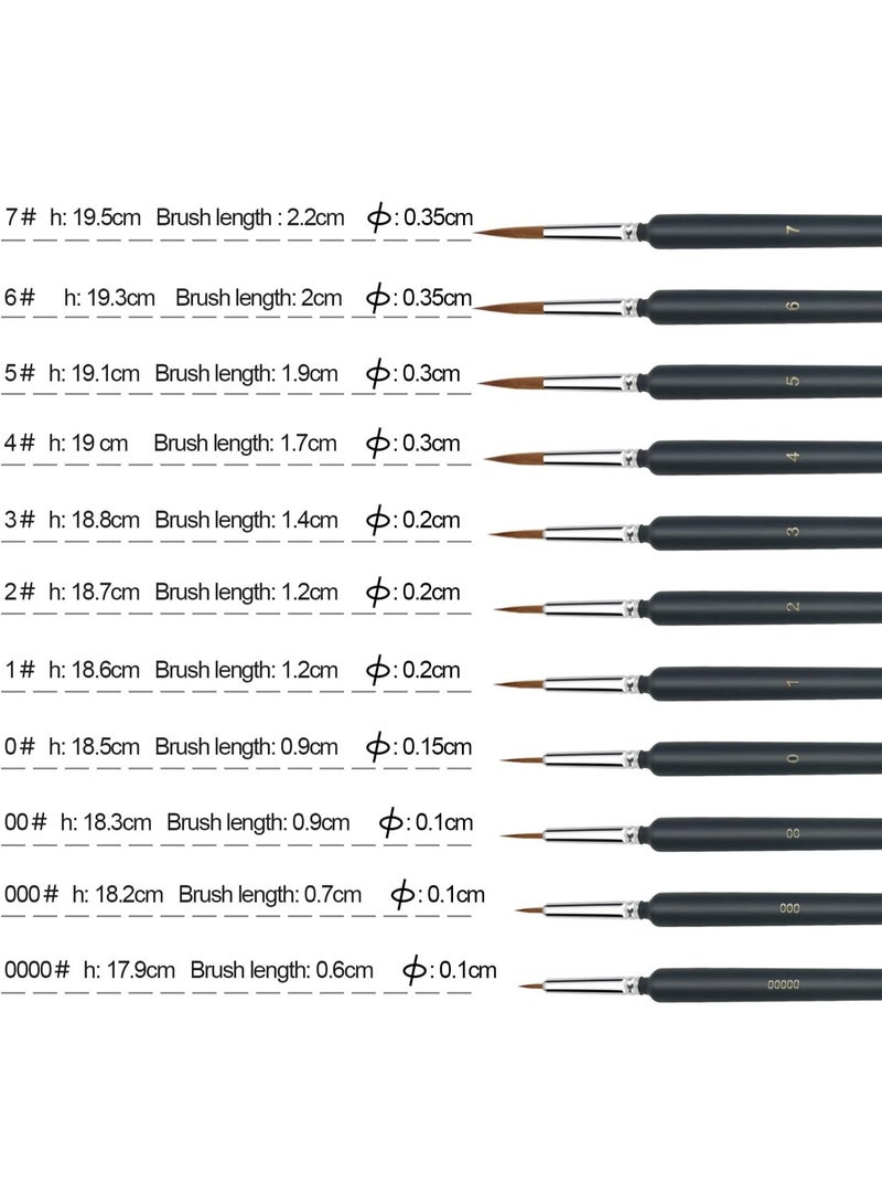 NIIMBOT 11 Pieces Fine Detail Paint Brush Set Miniature Small Thin Painting Brushes Kit Micro Artist Acrylic Paints Brush Set - Image 2
