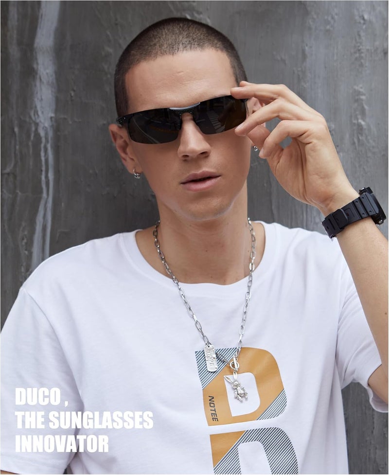 Duco نظارات شمسية رياضية للرجال مع حماية من الأشعة فوق البنفسجية 8177s - Image 2