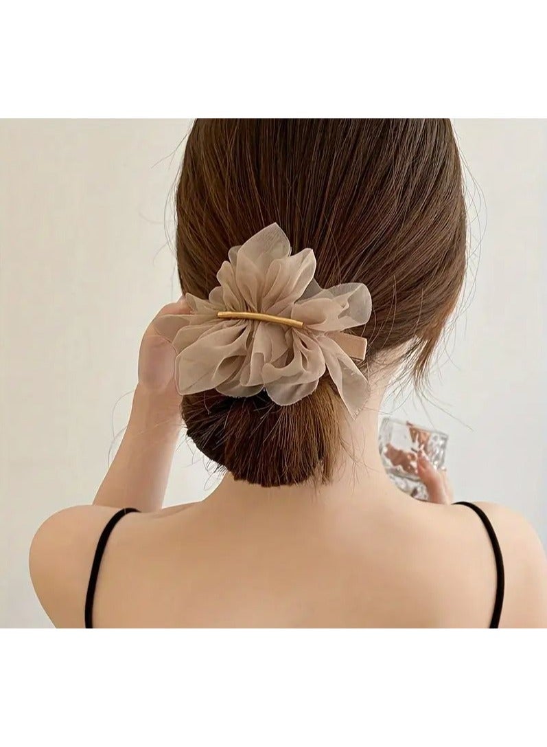 Goolsky مشبك شعر أنيق على شكل زهرة 1PC لمظهر يومي للنساء، ملحقات شعر لذيل الحصان - Image 5