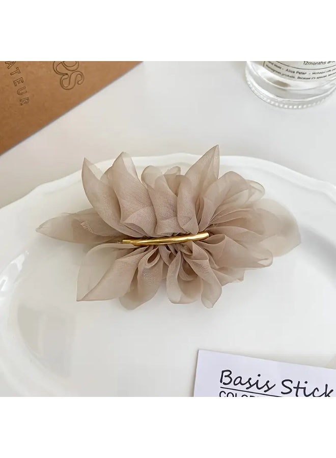 Goolsky مشبك شعر أنيق على شكل زهرة 1PC لمظهر يومي للنساء، ملحقات شعر لذيل الحصان - Image 4