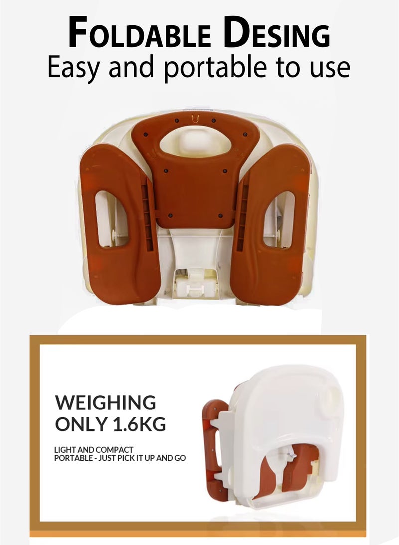 Toshionics 3-in-1 Convertible Baby Booster Feeding Chair For Infants with Removable Tray, High Chair and Floor Seat Modes Portable Children Dining Chair Foldable Toddler Seat with Safety Harness and Adjustable Straps Belt Travel-Friendly for Indoor & Outdoor Use 6–24 Months - Image 5