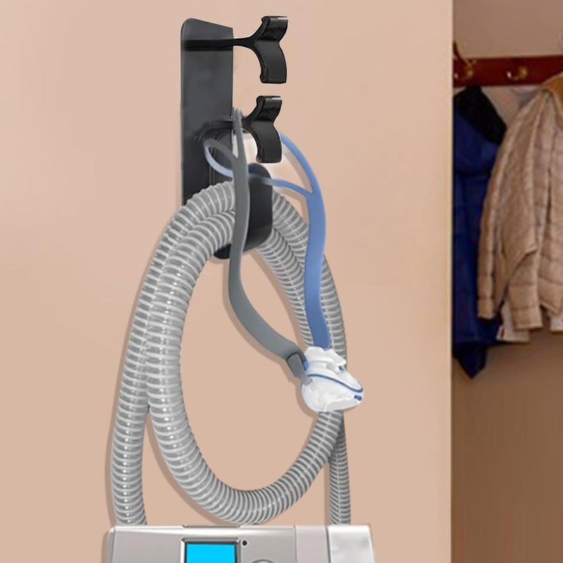 YOXIER Hose Hanger,Mask Holder,Mask Hook with Anti-Unhook Feature Hose Organizer,Combined into One Prevents Tube Leaks and Hoses Tangled Together You to Sleep Better Black - Image 4