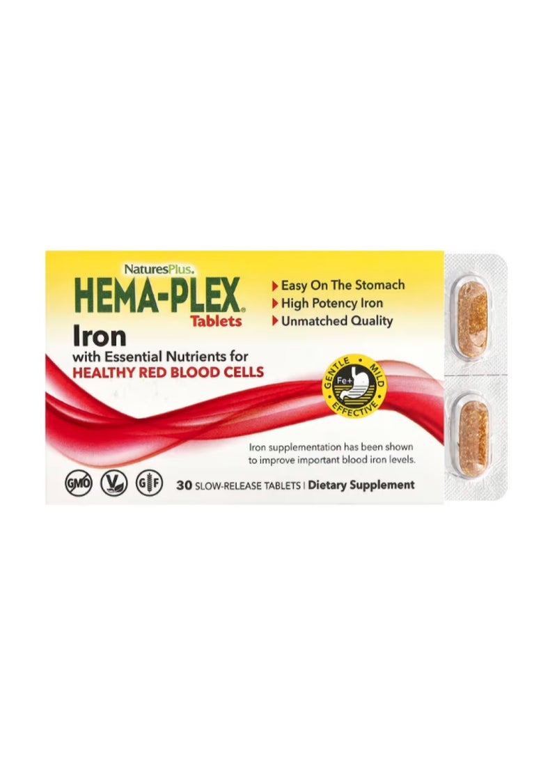 Nature's Plus Hema-Plex Iron with Essential Nutrients 10 Tablets - Image 1