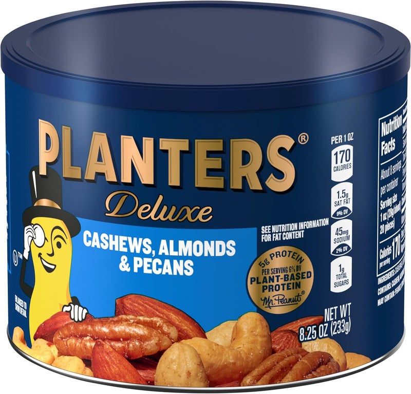 Planters Deluxe Cashews, Almonds & Pecans Nut Mix - 8.25 oz Resealable Canister - Image 4