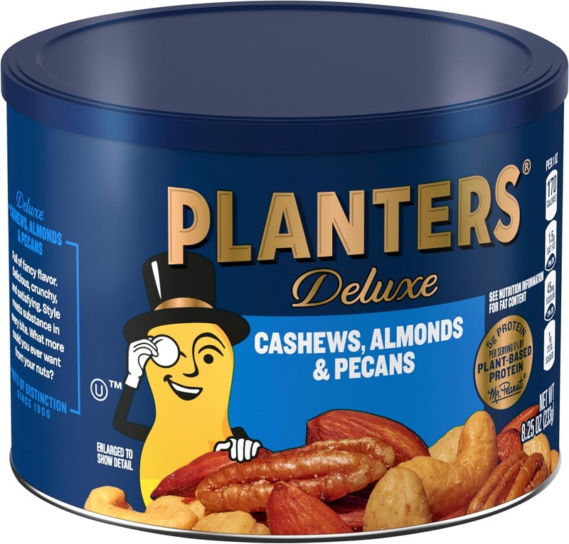 Planters Deluxe Cashews, Almonds & Pecans Nut Mix - 8.25 oz Resealable Canister - Image 5