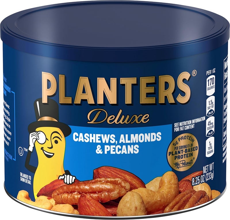 Planters Deluxe Cashews, Almonds & Pecans Nut Mix - 8.25 oz Resealable Canister - Image 1