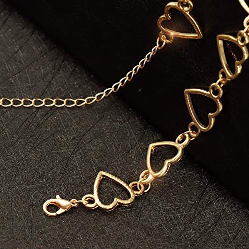 Suyi Choker Necklace - Simple Heart Chain Choker Statement Clavicle Necklace Gift for Women Necklace Jewerly HeartGold - Image 3