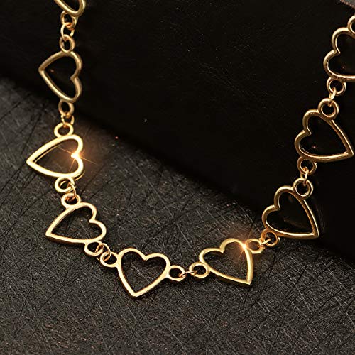 Suyi Choker Necklace - Simple Heart Chain Choker Statement Clavicle Necklace Gift for Women Necklace Jewerly HeartGold - Image 4