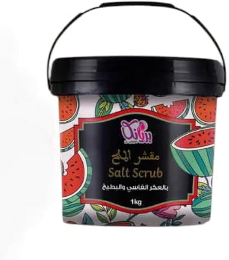 Brianca Salt Scrub Body 4 * 1 consists of Aker Fassi Watermelon Salt Scrub/Loofah/Pumice Stone/Deer Heel Gel