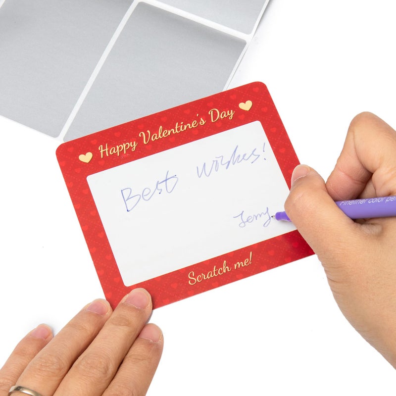 Dreasmt Valentines Day Scratch Off Cards Retro Kids Valentine's Day Classroom Scratch-A-Sketch Cards, Make Your Own Valentine Exchange Gift Cards Party Favors - Image 2