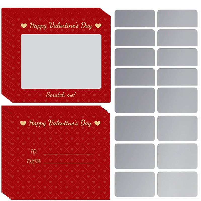 Dreasmt Valentines Day Scratch Off Cards Retro Kids Valentine's Day Classroom Scratch-A-Sketch Cards, Make Your Own Valentine Exchange Gift Cards Party Favors - Image 1