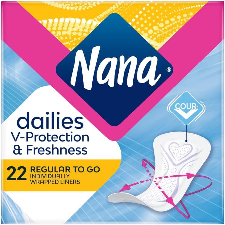 Nana Regular to go Individually wrapped Panty liners Breathable, Curve fit, Absorbent - 22 Count - Image 1