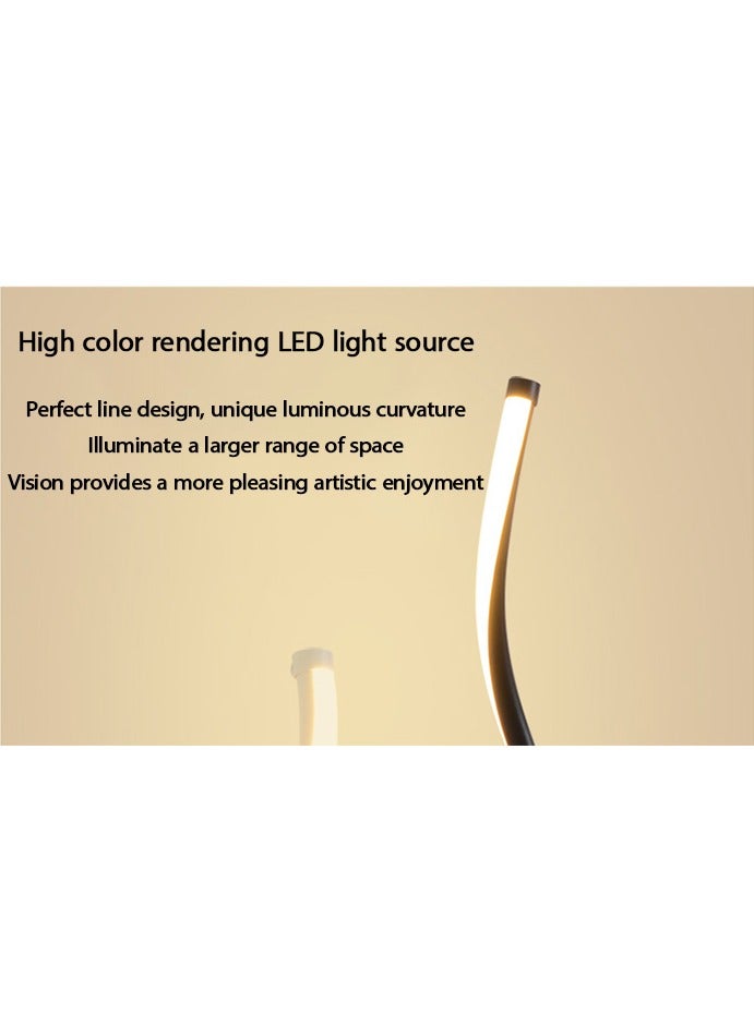 يزما العالمية مصباح أرضي LED بتصميم منحني على الطراز الاسكندنافي – بارتفاع 144 سم، ثلاث درجات حرارة للضوء، مفتاح قدم، إضاءة موفرة للطاقة بقوة 28 واط، إضاءة محيطية لغرفة المعيشة والنوم والمكتب – اللون الأبيض - Image 3