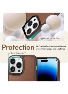 CYRILL CYRILL Spigen Kajuk Mag Back Cover Case Compatible for iPhone 14 Pro Max (2022, TPU + PC + Faux Leather) - Saddle Brown  - Image 5