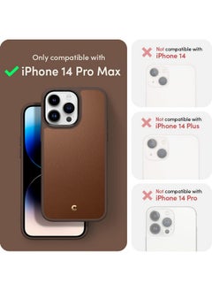 CYRILL CYRILL Spigen Kajuk Mag Back Cover Case Compatible for iPhone 14 Pro Max (2022, TPU + PC + Faux Leather) - Saddle Brown  - Image 2