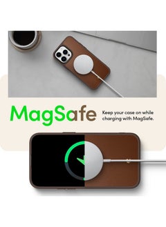 CYRILL CYRILL Spigen Kajuk Mag Back Cover Case Compatible for iPhone 14 Pro Max (2022, TPU + PC + Faux Leather) - Saddle Brown  - Image 4