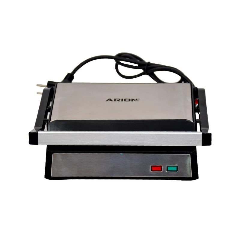 Arion 2-Slice Panini Grill & Sandwich Maker - 1500W Pressing Maker with Non-Stick Corrosion-Resistant Plates, 180° Open Flat Design, Cool Touch Handle & Oil Drip Tray - Stainless Steel/Black - Image 5