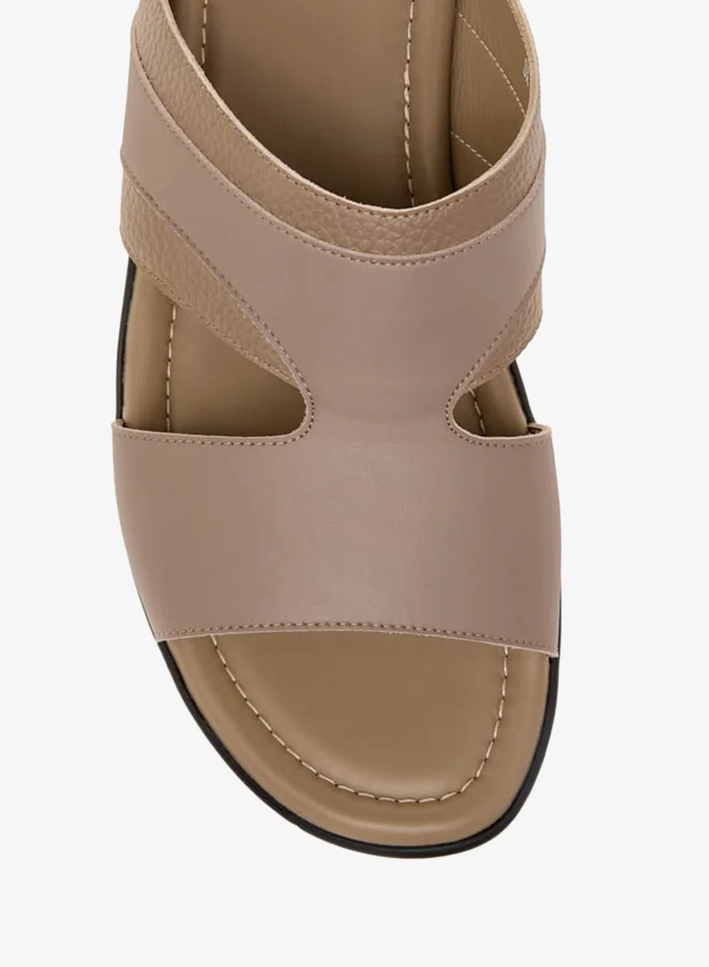 LBL by Shoexpress BEIGE Men Colourblock Slip-On Arabic Sandals Ramadan Collection for Men | Best Price UAE
