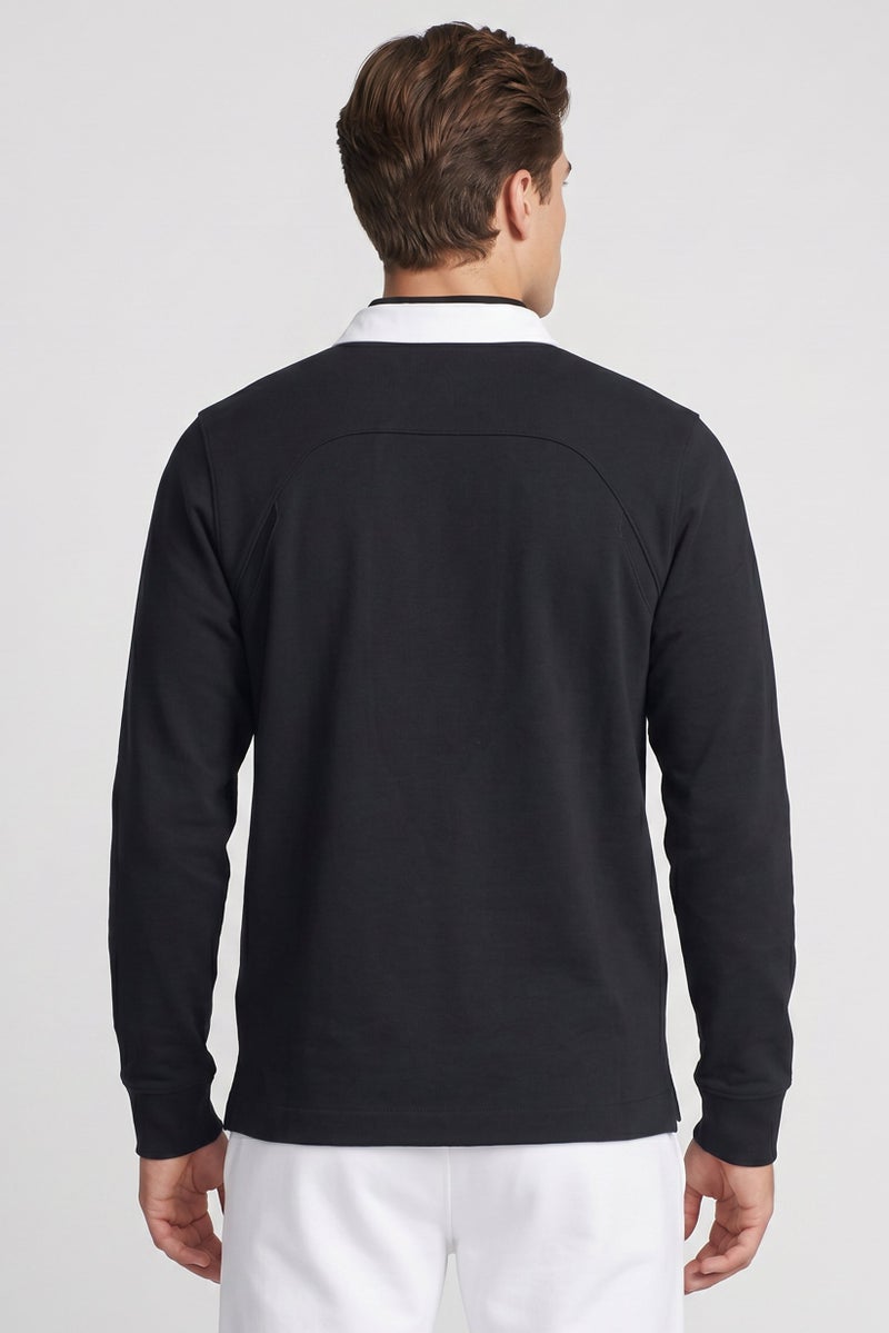 UNDER ARMOUR Men Loose Fit UA Rose Long Sleeve Outdoor Polo Shirt, Deep Navy - Image 4