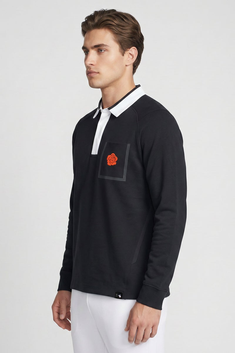 UNDER ARMOUR Men Loose Fit UA Rose Long Sleeve Outdoor Polo Shirt, Deep Navy - Image 3