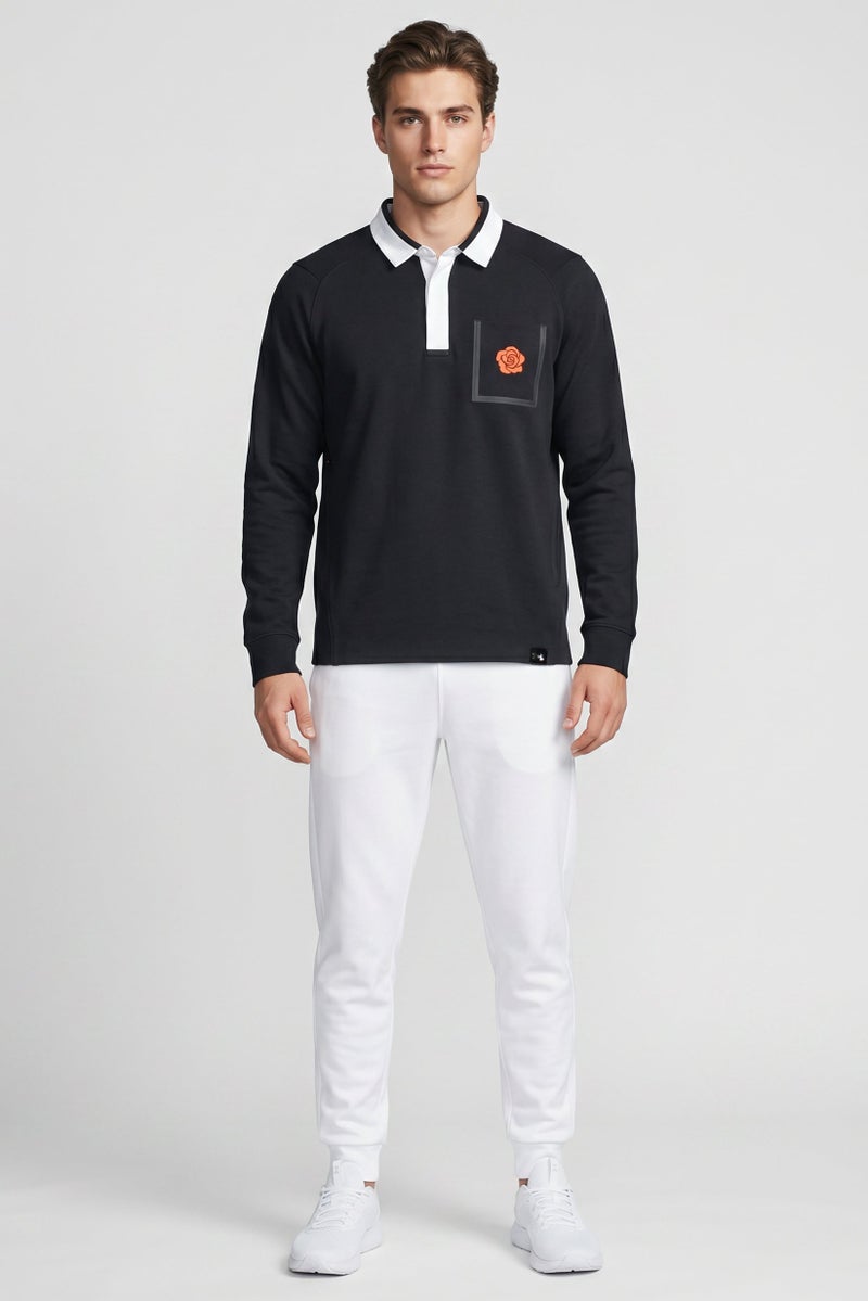 UNDER ARMOUR Men Loose Fit UA Rose Long Sleeve Outdoor Polo Shirt, Deep Navy - Image 2