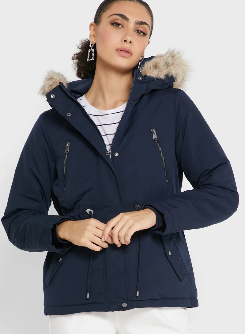 VERO MODA Drawstring Waist Parka Jacket